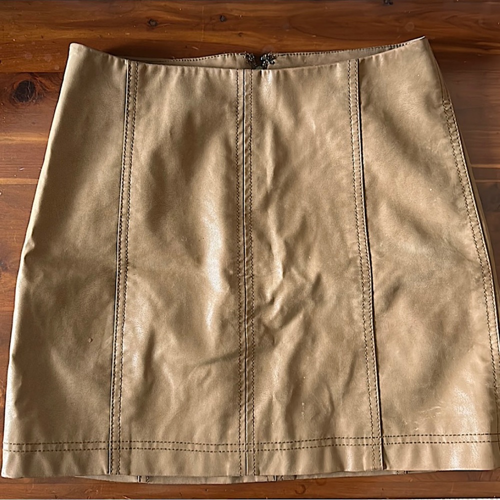 Free People Faux Leather Modern  Mini Skirt